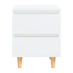 Pack de 2 mesitas de noche Sicilia 2 cajones blanco brillo 50x40x35 cm