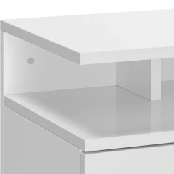 Pack de 2 mesitas de noche Jimena Homcom 1 cajón + 1 estante blanco