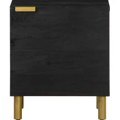 Pack de 2 mesitas de noche Aljibe con puerta negro 46x40x33 cm