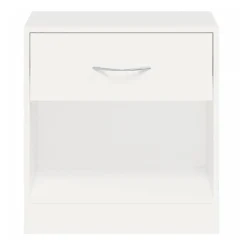 Pack de 2 mesitas de noche 1 cajón 1 estante blanco 38x36,5x30,5 cm