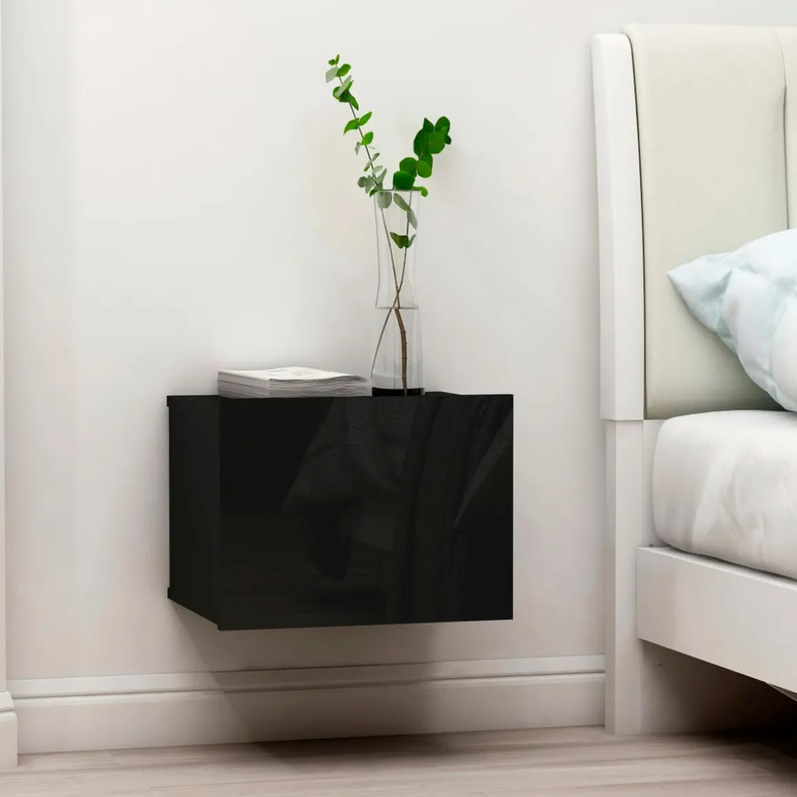 Pack de 2 mesitas de noche Belvi 2 cajones diseño flotante 40x30x30 cm