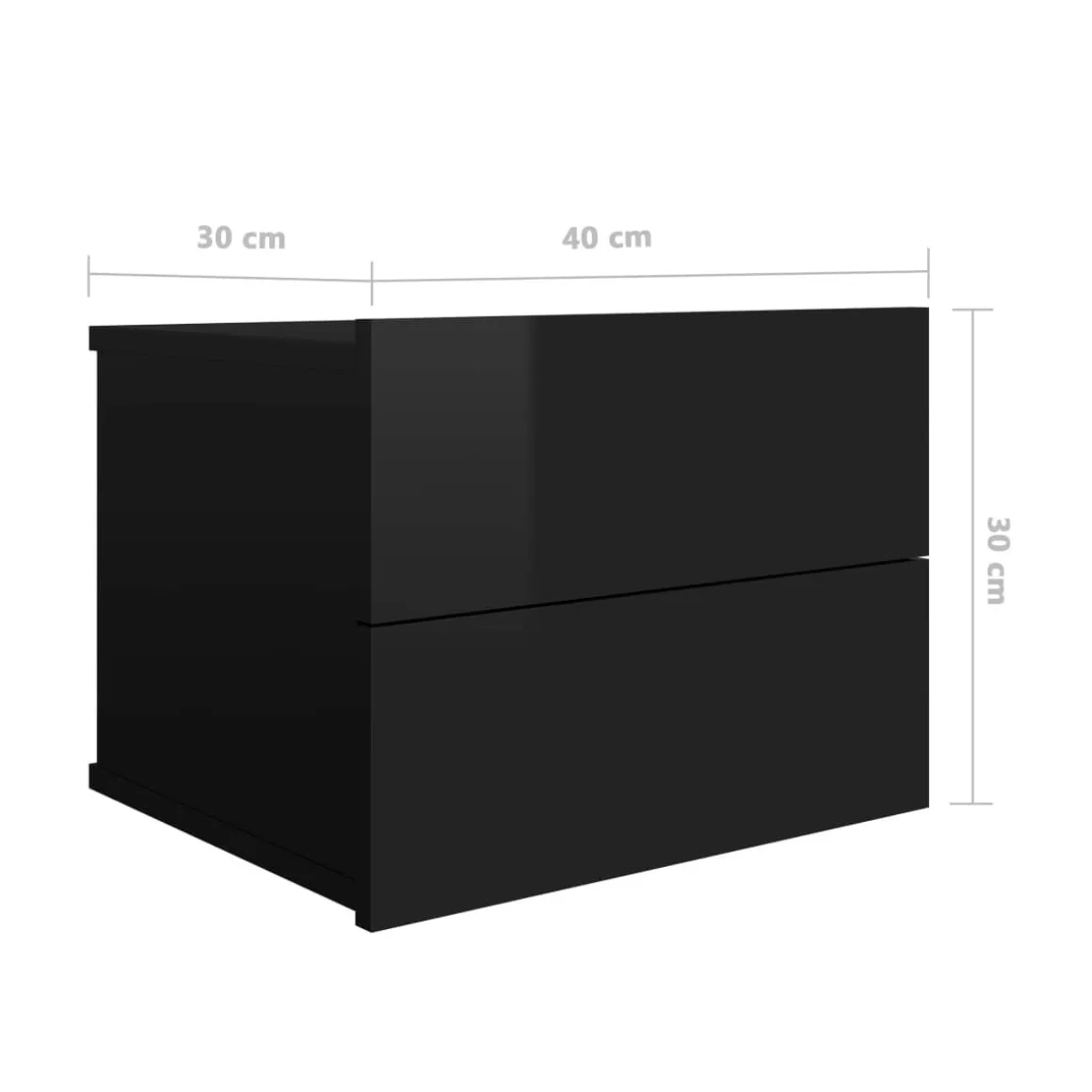 Pack de 2 mesitas de noche Belvi 2 cajones diseño flotante 40x30x30 cm