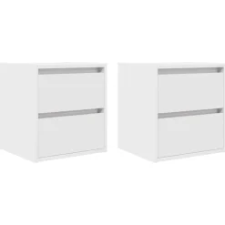 Pack de 2 mesitas de noche Ferco 2 cajones blanco 40x38x34 cm