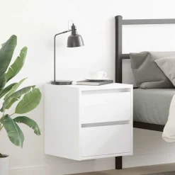 Pack de 2 mesitas de noche Ferco 2 cajones blanco 40x38x34 cm