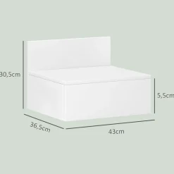 Pack de 2 mesitas de noche Lluvia Homcom 1 cajón blanco