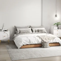Pack de 2 mesitas de noche Akira Homcom 2 cajones blanco 50x40x35 cm