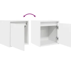 Pack de 2 mesitas de noche Camelia con puerta blanco 40x38x34 cm