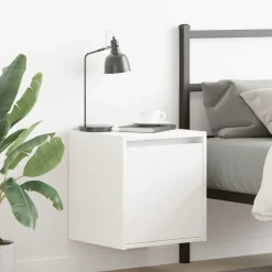 Pack de 2 mesitas de noche Camelia con puerta blanco 40x38x34 cm