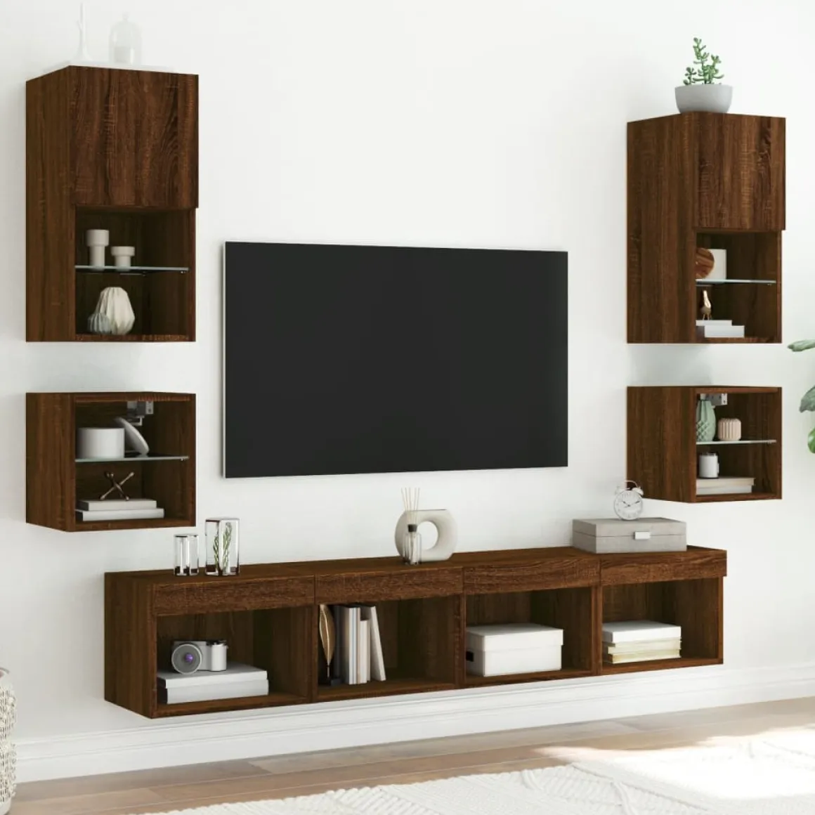 Pack de 2 muebles de TV Vedda de pared con luces LED 30x28,5x30 cm