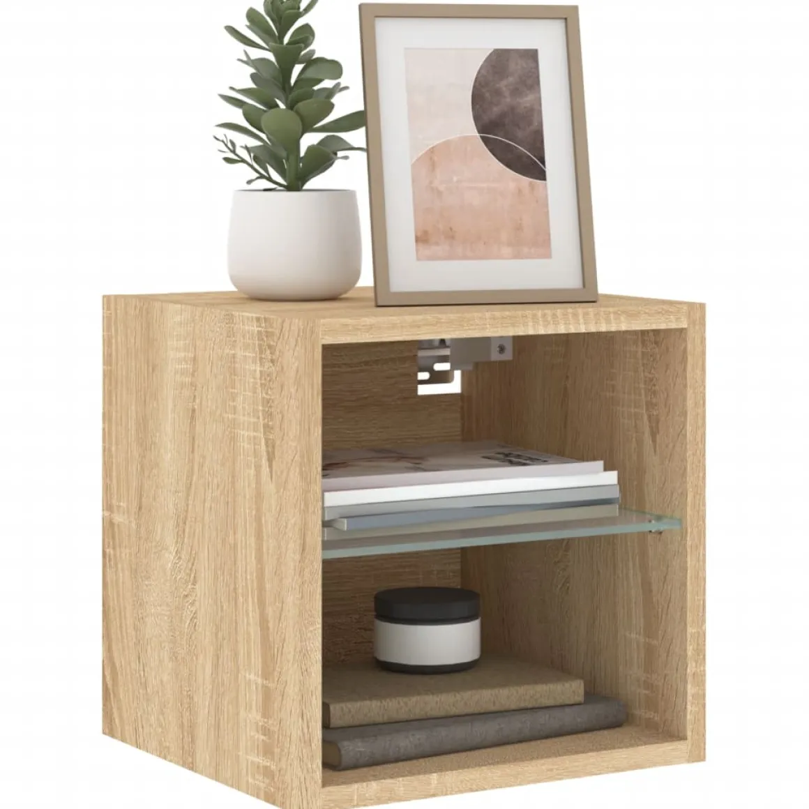 Pack de 2 muebles de TV Vedda de pared con luces LED 30x28,5x30 cm