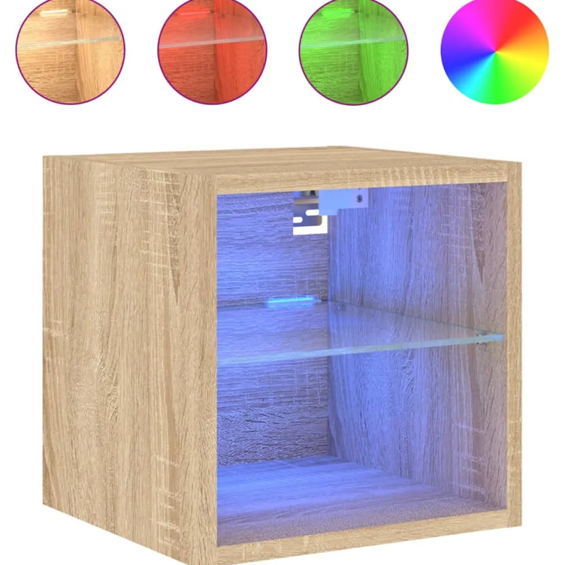 Pack de 2 muebles de TV Vedda de pared con luces LED 30x28,5x30 cm