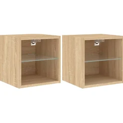 Pack de 2 muebles de TV Vedda de pared con luces LED 30x28,5x30 cm