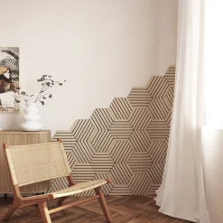 Pack de 3 paneles decorativos Colva Atmosphera natural 30x26x2,1 cm