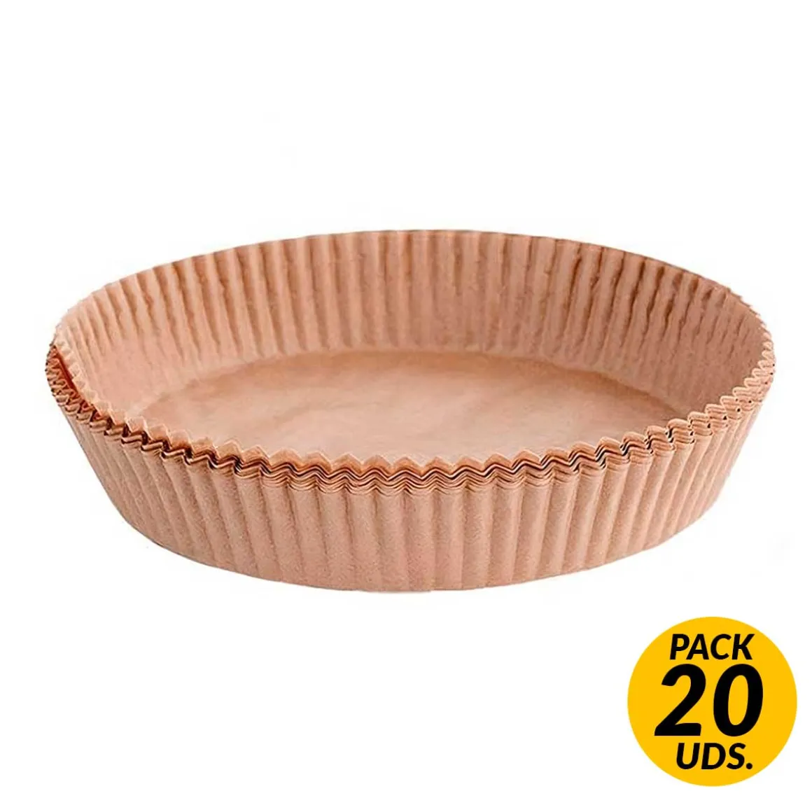 Pack de 20 papeles de freidora de aire Algon 5-7L marrón Ø24 cm