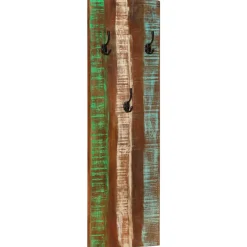 Pack de 2 percheros de pared con 3 ganchos madera 110x36x3 cm