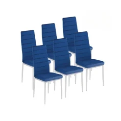 Pack de 6 sillas Avatar velvet azul 98x41x52 cm