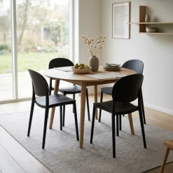 Pack de 4 sillas Belvera respaldo curvado 80x40x38 cm