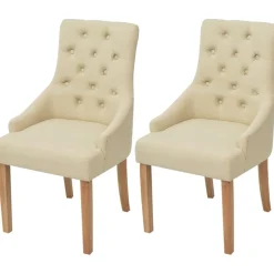 Pack de 2 sillas Cala respaldo alto crema 95,5x52x60 cm