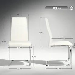 Pack de 4 sillas Cali Homcom asiento acolchado 98x45x61 cm