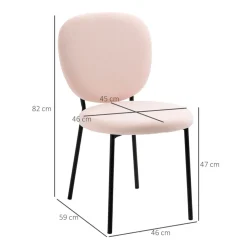 Pack de 2 sillas de comedor Gamma Homcom 82x46x59 cm
