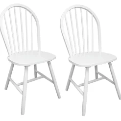 Pack de 2 sillas de comedor Calama madera de caucho blanco 94x46,5x52 cm