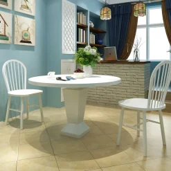 Pack de 2 sillas de comedor Calama madera de caucho blanco 94x46,5x52 cm
