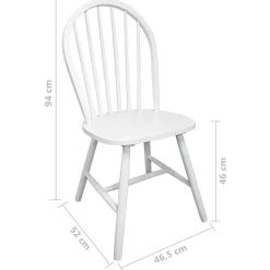 Pack de 2 sillas de comedor Calama madera de caucho blanco 94x46,5x52 cm