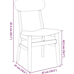 Pack de 2 sillas de comedor Adela respaldo ergonómico marrón claro