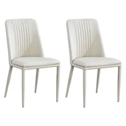 Pack de 2 sillas de comedor Rowena cuero PU 87x50x53 cm