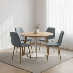Pack de 4 sillas de comedor Nails tejido tapizado