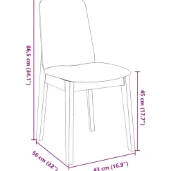 Pack de 2 sillas de comedor Syra respaldo ergonómico