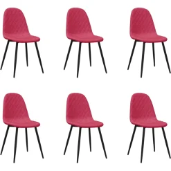 Pack de 6 sillas de comedor Vega terciopelo 83x45x53,5 cm