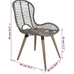 Pack de 4 sillas de comedor Oreo ratán 85x48x64 cm
