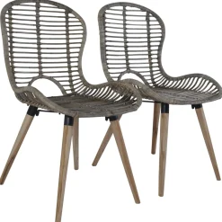 Pack de 4 sillas de comedor Oreo ratán 85x48x64 cm