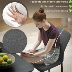 Pack de 2 sillas de comedor Andrea Homcom acolchado