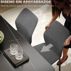 Pack de 2 sillas de comedor Andrea Homcom acolchado