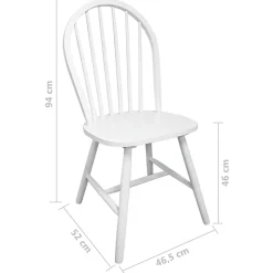 Pack de 4 sillas de comedor Calama madera de caucho blanco 94x46,5x52 cm