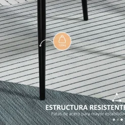 Pack de 2 sillas de comedor Uchiko Homcom tapizado lino gris 81x59,5x56,5 cm