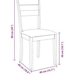 Pack de 2 sillas de comedor Laurent asientos acolchados