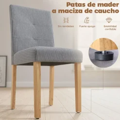 Pack de 4 sillas de comedor Saby Homcom 90x44x56 cm