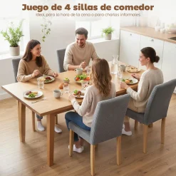 Pack de 4 sillas de comedor Saby Homcom 90x44x56 cm