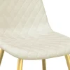 Pack de 6 sillas de comedor Millie terciopelo patas doradas 83x45x53,5 cm