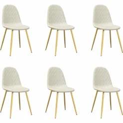 Pack de 6 sillas de comedor Millie terciopelo patas doradas 83x45x53,5 cm