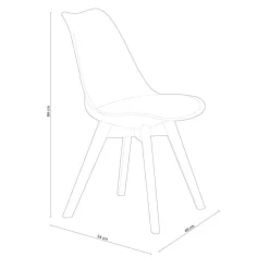 Pack de 4 sillas de comedor Bistro estilo nórdico