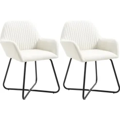 Pack de 2 sillas de comedor Tchia terciopelo 84x61x61 cm