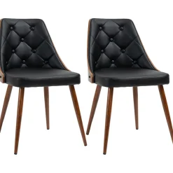 Pack de 2 sillas de comedor Mel Homcom cuero sintético negro
