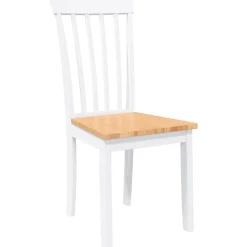 Pack de 2 sillas de comedor Elisa madera maciza blanco/natural