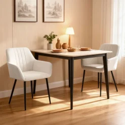 Pack de 2 sillas de comedor Ali Homcom blanco 81x59,5x56,5 cm