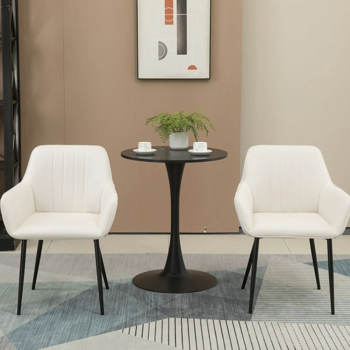 Pack de 2 sillas de comedor Ali Homcom blanco 81x59,5x56,5 cm