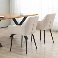 Pack de 2 sillas de comedor Ali Homcom blanco 81x59,5x56,5 cm